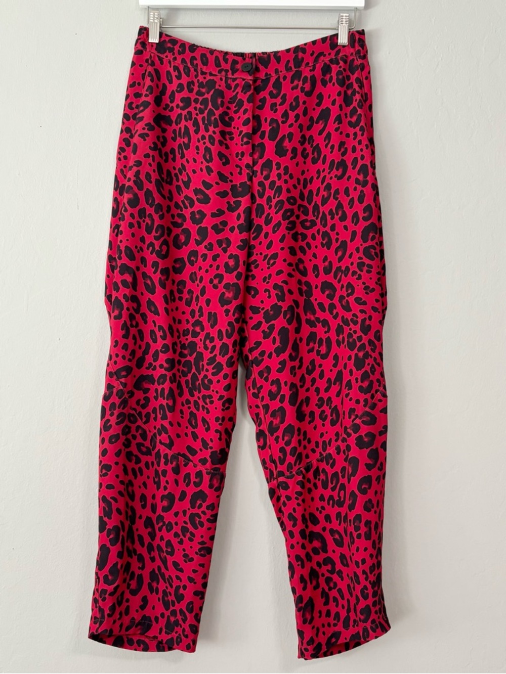RUTI Red & Black Leopard Print The Wide Ish Pants Trousers